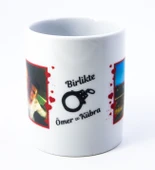 Sevgiliye Özel ve Resimli İnci Beyazı Porselen Kupa Bardak thumbnail 2