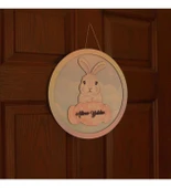Meşgalem Bulut Üstünde Oturan Tavşancık Temalı Kişiye Özel Kapı Süsü thumbnail 2
