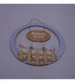 Meşgalem Bahçedeki Minik Kuzucuklar Temalı Kişiye Özel Kapı Süsü thumbnail 2