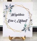 İsme Özel Ahşap Karşılama Panosu - Nişan, Nikah Hatırası - 1