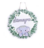 Kişiye Özel Tatlı Fil Kapı Süsü 30x30cm thumbnail 2