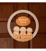 Meşgalem Bahçedeki Minik Kuzucuklar Temalı Kişiye Özel Kapı Süsü thumbnail 1