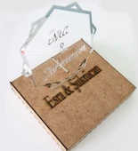 İsme Özel 6gen Masaüstü Ayaklı Pleksi İsimlik Kutulu Söz Nişan Düğün thumbnail 2