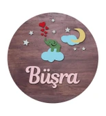 Meşgalem Kırmızı Kalpler Çıkaran Bulut Üstünde Fil Temalı Kişiye Özel Kapı Süsü thumbnail 1