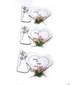 İsme Özel Gelin Damat Ahşap Magnet Söz Nişan Düğün 25 Adet thumbnail 2