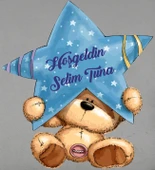 Küçük Ayı Temalı İsme Özel Çocuk Odası Kapı Süsü thumbnail 1