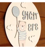 İsme Özel Tatlı Ayıcık Çocuk Odası Kapı Süsü thumbnail 2