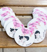 İsme Özel Söz, Kına, Nikah, Nişan, Düğün Hatırası Ahşap Magnet 25Adet thumbnail 2