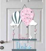 Kişiye Özel İki İsimli Hastane Kapısı  Balon Kapı Süsü 55x30cm thumbnail 2