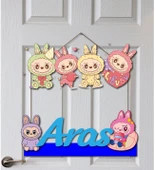 Labubu Desenli Kişiye Özel Yenidoğan Kapı Süsü 45 cm thumbnail 3
