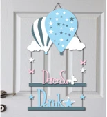 Kişiye Özel Uçan Balon Tasarımlı Kapı Süsü 55x30cm thumbnail 2