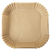 50 Adet Air Fryer Pişirme Kağıdı Tek Kullanımlık Yağ Geçirmez Yapışmaz Kare Tabak Model PVC thumbnail 4