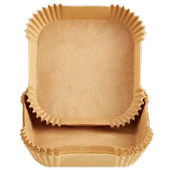 50 Adet Air Fryer Pişirme Kağıdı Tek Kullanımlık Yağ Geçirmez Yapışmaz Kare Tabak Model PVC thumbnail 1