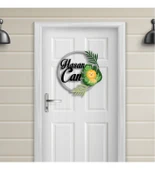 Meşgalem Yavru Aslan ve Yaprak Temalı Kişiye Özel Kapı Süsü thumbnail 1