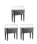 Omnipazar SO-ABS3 Fanuslu Ayaklı Bahçe Yetiştirme Saksı 60 lt Antrasit 3 Adet thumbnail 1