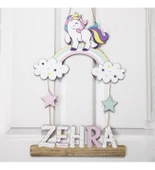 Meşgalem Unicorn ve Bulut Temalı Kişiye Özel Kapı Süsü thumbnail 2