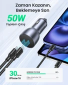 UGREEN 50W PD Hızlı Araç İçi Şarj Cihazı Çakmaklık Adaptörü 2xUSB-C, Uzay Grisi, 70594 - 4