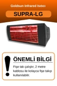 Goldsun Supra 2000 Watt GSS20LG Düşük Işıklı Kumandasız Suya Dayanıklı Elektrikli İnfrared Isıtıcı-Siyah thumbnail 2
