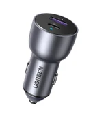 UGREEN 52.5W QC PD Hızlı Araç İçi Şarj Cihazı Çakmaklık Adaptörü 1xUSB-C, 1xUSB-A, Uzay Grisi, 60980 - 3