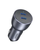 UGREEN 50W PD Hızlı Araç İçi Şarj Cihazı Çakmaklık Adaptörü 2xUSB-C, Uzay Grisi, 70594 - 1