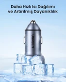 UGREEN 50W PD Hızlı Araç İçi Şarj Cihazı Çakmaklık Adaptörü 2xUSB-C, Uzay Grisi, 70594 - 6