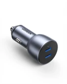UGREEN 50W PD Hızlı Araç İçi Şarj Cihazı Çakmaklık Adaptörü 2xUSB-C, Uzay Grisi, 70594 - 3