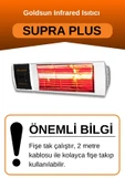Goldsun Supra Plus 2000 Watt GSS20P Kumandalı Suya Dayanıklı Elektrikli İnfrared Isıtıcı-Beyaz thumbnail 2