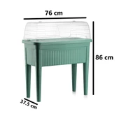 Omnipazar SO-ABS3 Fanuslu Ayaklı Bahçe Yetiştirme Saksı 60 lt Yeşil 3 Adet thumbnail 3