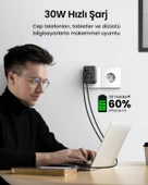 UGREEN Akım Korumalı Duvar Prizi 2xUSB-A, USB-C 30W GaN Hızlı Şarj Cihazı, 90613 - 5
