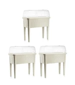 Omnipazar SO-ABS3 Fanuslu Ayaklı Bahçe Yetiştirme Saksı 60 lt Kirli Beyaz 3 Adet thumbnail 1