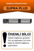 Goldsun Supra Plus 4000 Watt GSS40P Kumandalı Suya Dayanıklı Elektrikli İnfrared Isıtıcı-SiyaH thumbnail 2