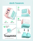 UGREEN Nexode Uno 65W Robot GaN Hızlı Şarj Cihazı 2xUSB-C, 1xUSB-A, Renkli, 35855 - 6