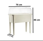 Omnipazar SO-ABS3 Fanuslu Ayaklı Bahçe Yetiştirme Saksı 60 lt Kirli Beyaz 3 Adet thumbnail 3