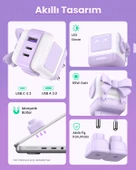 UGREEN Nexode Uno 65W Robot GaN Hızlı Şarj Cihazı, Mor, 35291 - 8