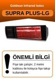 Goldsun Supra Plus 2000 Watt GSS20PLG Düşük Işık Kumandalı Suya Dayanıklı Elektrikli İnfrared Isıtıcı-Siyah thumbnail 2