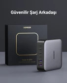 UGREEN Nexode 200W GaN II 6 Portlu Masaüstü Hızlı Şarj Cihazı İstasyonu 4xUSB-C, 2xUSB-A, Gri, 40914 - 7