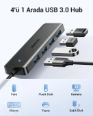 UGREEN USB-C USB 3.0 4 Port USB Hub Çoklayıcı, Gri, 70336 - 2