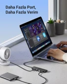 UGREEN USB-C USB 3.0 4 Port USB Hub Çoklayıcı, Gri, 70336 - 7