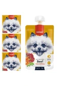 Wanpy Neo Pet Market Wanpy Taze Sığır Etli Havuçlu Köpek Et Ezmesi Köpek Ödülü 90 gr. X 4 Adet - 1