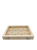 Yeni Cam Kapaklı Imera Deri Kumaş Krem Renk 34 Cm / 24 Cm Üçlü Set Kutusu thumbnail 4