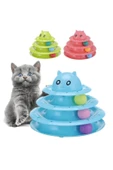 GOBYPET 3 Katlı Toplu Yuvarlak Kedi Oyuncağı, Sarma Topu, Kırmızı Toplu Yuvarlak Kedi Oyuncağı Kedi Eğlences thumbnail 2