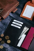 saraci leather craft Hakiki Deri Pasaportluk ve Kartlıklı Cüzdan - 3