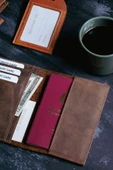 saraci leather craft Hakiki Deri Pasaportluk ve Kartlıklı Cüzdan - 8