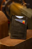 saraci leather craft Hakiki Deri Kartlık Para Klipsli Siyah - 10