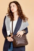 saraci leather craft Kadın Deri Çanta Mini Fransız Stil - 2
