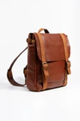 saraci leather craft Kadın Deri Sırt Çantası Taba Hakiki Deri Özel Üretim Tasarım Çanta - 1