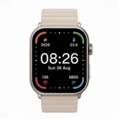 Bluetooth Aramalı Akıllı Saat Krem Sesli Asistan Arama  Zamanlayıcı Alarm Hava Durumu Uyku Takibi - 1