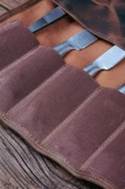 saraci leather craft Deri Şef Bıçak Çantası, Şef Bıçak Seti Çantası , Aşçı Çantası Koyu Taba - 7