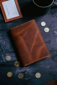 saraci leather craft Hakiki Deri Pasaportluk ve Kartlıklı Cüzdan - 10