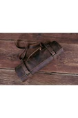 saraci leather craft Deri Şef Bıçak Çantası, Şef Bıçak Seti Çantası , Aşçı Çantası Kahverengi - 7